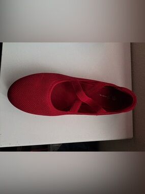 Red Ballet-Style Slip-On Women's Shoe